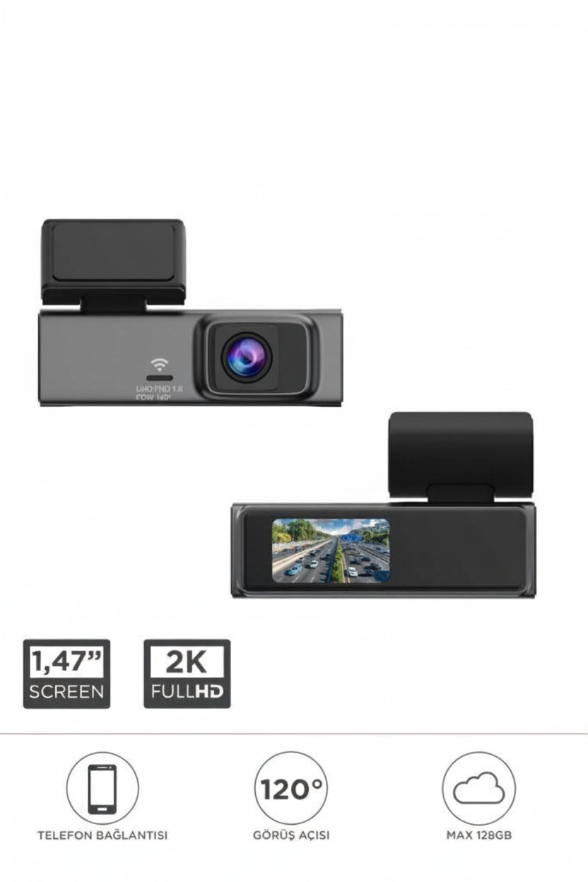 S7/7147 Siyah 1080P Wifi Araç içi 1.47 İnç Ön Araç Kamerası