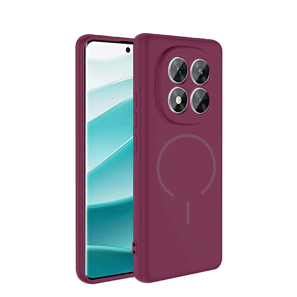 Xiaomi Redmi Note 14 Pro 5G Kılıf Meta Lansman M-Safe Kamera Korumalı içi Kadife Yumuşak Renkli Süet Silikon Mürdüm