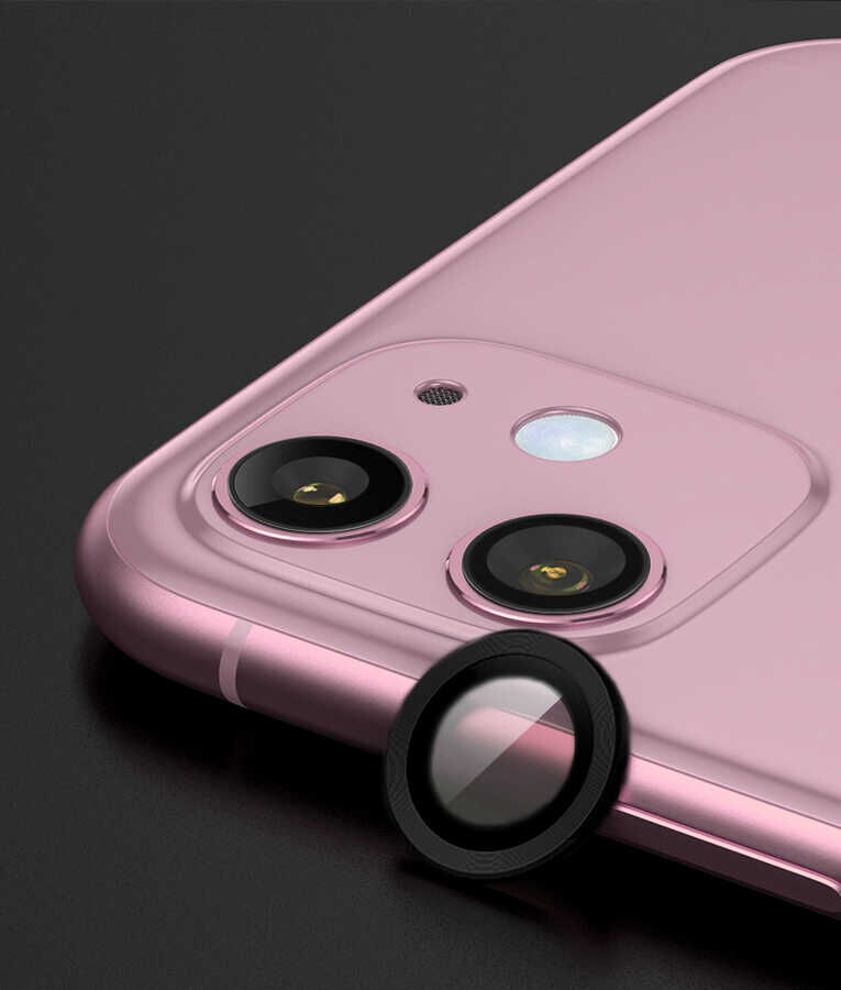 iPhone 11 CL-07 Kamera Lens Koruyucu Siyah