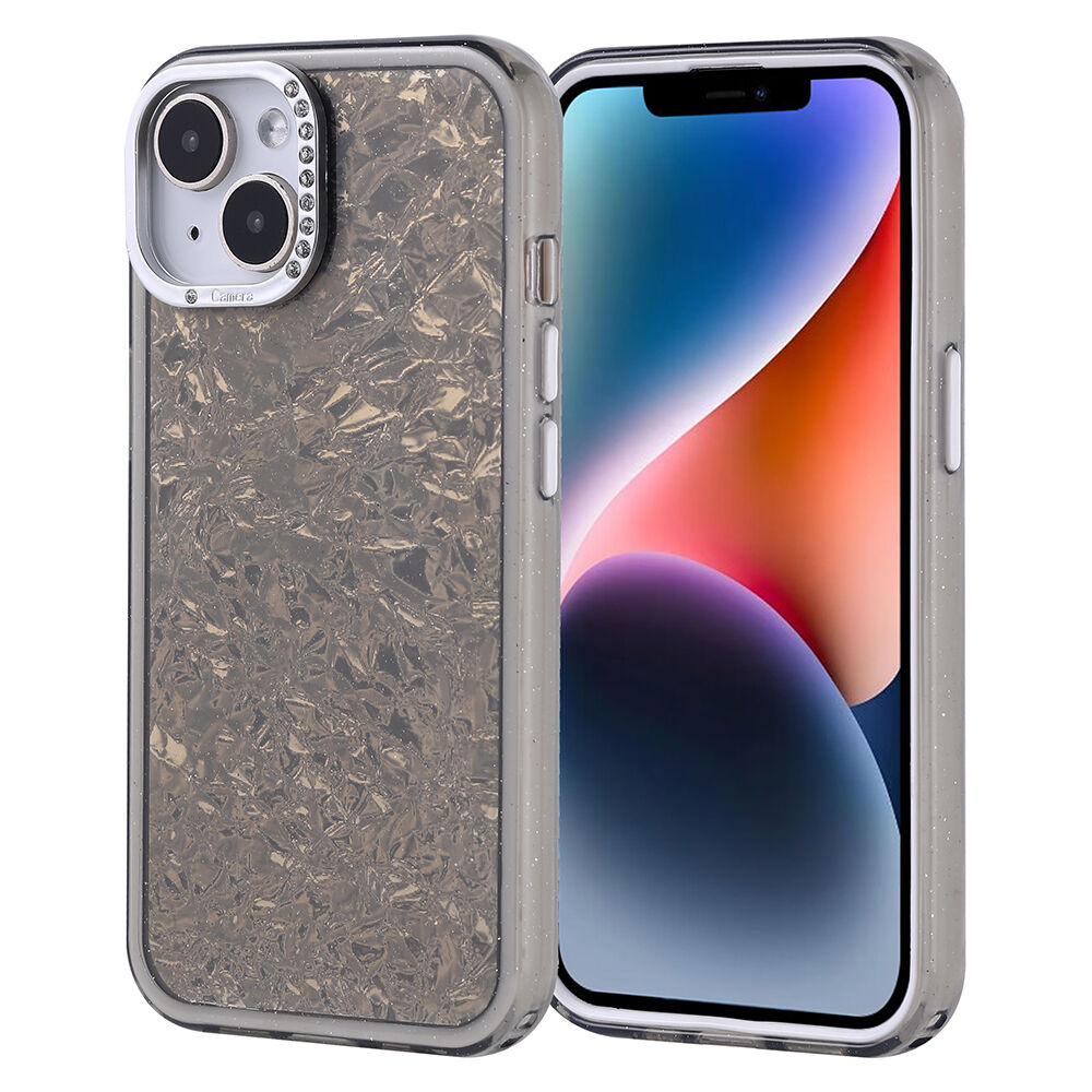 iPhone 13 Kılıf Taşlı Tasarımlı Kapi Kapak Siyah