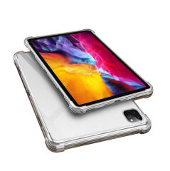iPad Pro 12.9 2022 M2 Kılıf Nitro Anti Shock Darbe Emici Köşe Korumalı Şeffaf Silikon Kapak Renksiz