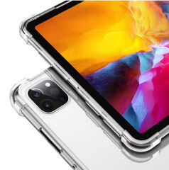 iPad Pro 12.9 2022 M2 Kılıf Nitro Anti Shock Darbe Emici Köşe Korumalı Şeffaf Silikon Kapak Renksiz