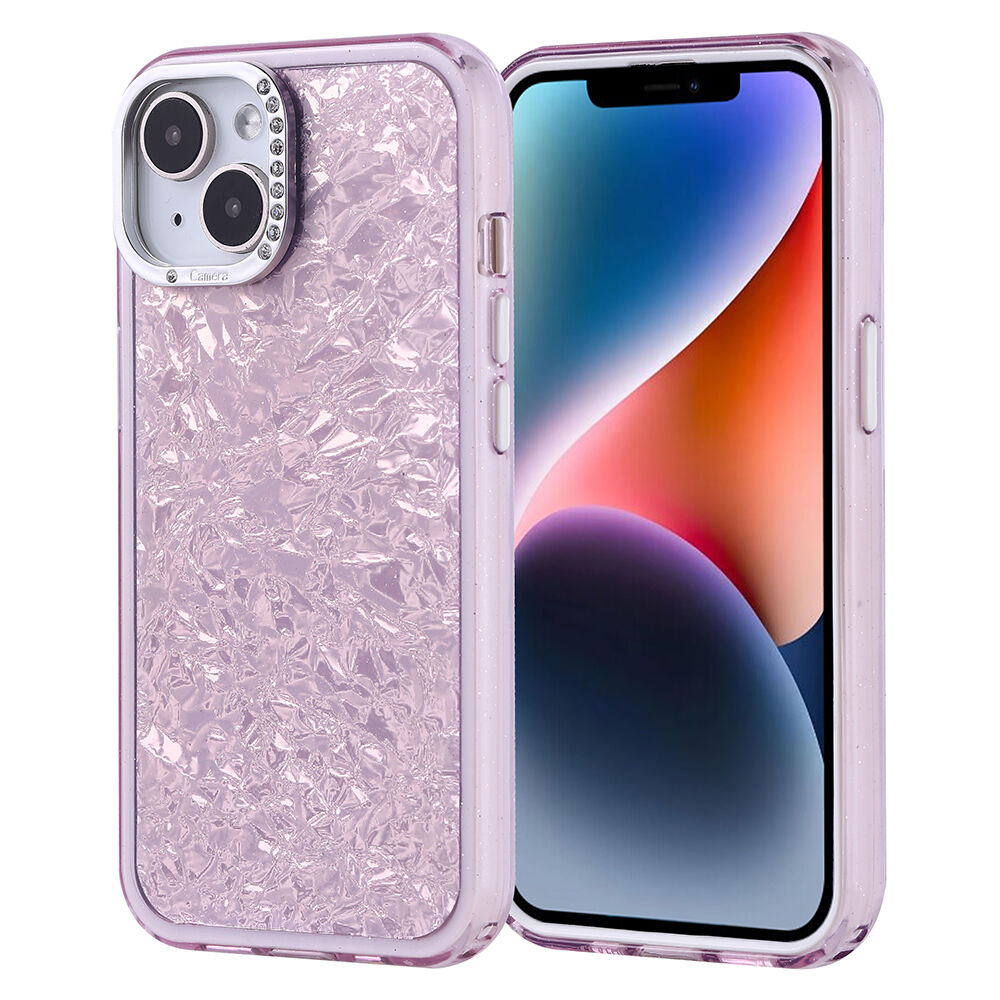 iPhone 13 Kılıf Taşlı Tasarımlı Kapi Kapak Lila