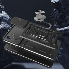 Samsung Galaxy A26 Kılıf Magnetik Standlı Kamera Korumalı Sürgülü Vega Kapak