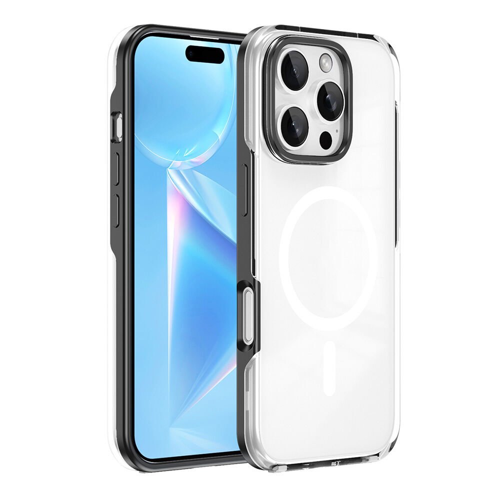 iPhone 16 Pro Max Kılıf Magsafe Şarj Özellikli Çıkarılabilir Arka Yüzeyli Polar Kapak Siyah