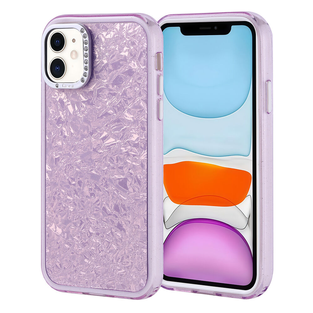 iPhone 11 Kılıf Taşlı Tasarımlı Kapi Kapak Lila