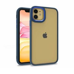 iPhone 11 Kılıf Flora Kamera Çıkıntılı Arkası Şeffaf Köşeleri Parlak Renkli Işlemeli Flora Kapak Siyah
