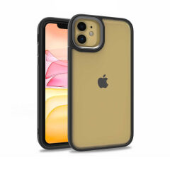 iPhone 11 Kılıf Flora Kamera Çıkıntılı Arkası Şeffaf Köşeleri Parlak Renkli Işlemeli Flora Kapak Sierra Mavi