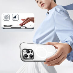 iPhone 16 Pro Kılıf Magsafe Şarj Özellikli Çıkarılabilir Arka Yüzeyli Polar Kapak