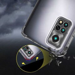 Xiaomi Redmi Note 11S Global Kılıf Nitro Anti Shock Darbe Emici Köşe Korumalı Şeffaf Silikon Kapak