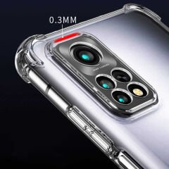 Xiaomi Redmi Note 11S Global Kılıf Nitro Anti Shock Darbe Emici Köşe Korumalı Şeffaf Silikon Kapak