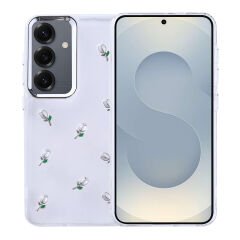 Samsung Galaxy S25 Kılıf Airbag Tasarımlı Simli Şeffaf Kutup Kapak