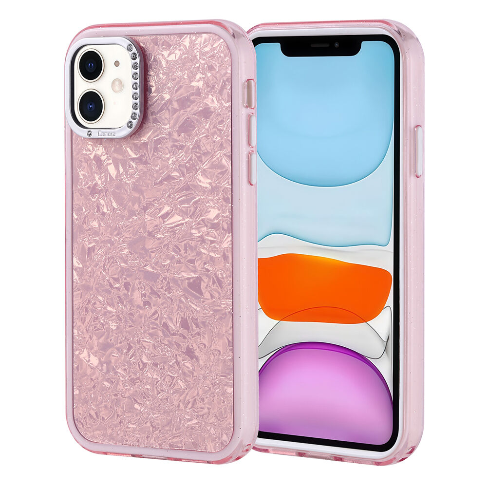 iPhone 11 Kılıf Taşlı Tasarımlı Kapi Kapak Pembe