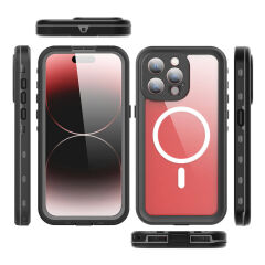 iPhone 15 Pro Kılıf 1-1 Su Geçirmez Kılıf Siyah