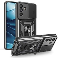 Samsung Galaxy A56 Kılıf Magnetik Standlı Kamera Korumalı Sürgülü Vega Kapak