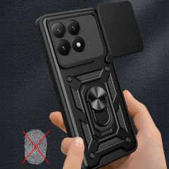 Xiaomi 15T Kılıf Magnetik Standlı Kamera Korumalı Sürgülü Tank Kapak