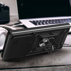 Xiaomi 15T Kılıf Magnetik Standlı Kamera Korumalı Sürgülü Tank Kapak