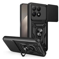 Xiaomi 15T Kılıf Magnetik Standlı Kamera Korumalı Sürgülü Tank Kapak