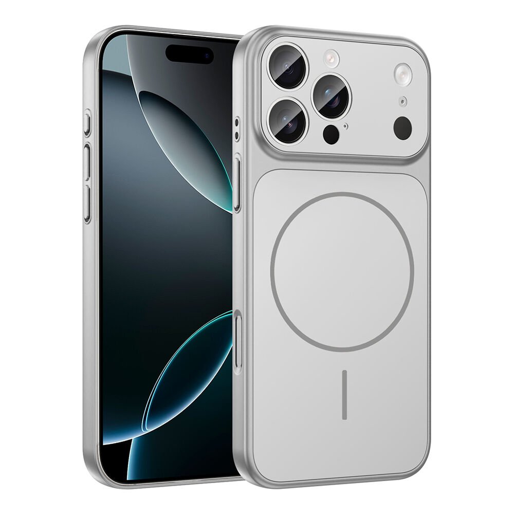 iPhone 16 Pro Max Uyumlu İphone 17 Görünümlü Kılıf Kablosuz Şarj Özellikli Kamera Korumalı Formen Kapak Gümüş