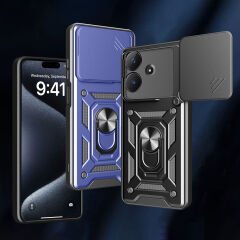Realme Note 60 Kılıf Magnetik Standlı Kamera Korumalı Sürgülü Vega Kapak