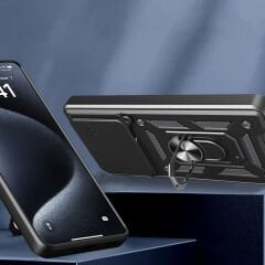 Realme Note 60 Kılıf Magnetik Standlı Kamera Korumalı Sürgülü Vega Kapak