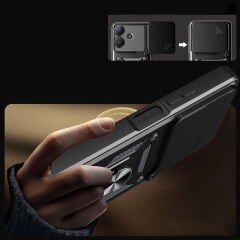Realme Note 60 Kılıf Magnetik Standlı Kamera Korumalı Sürgülü Vega Kapak