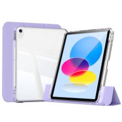 iPad 10.9 2022 (10.Nesil) Kılıf Magnetik Ayrılabilen Airbagli Sliding Tablet Kılıfı Lavender