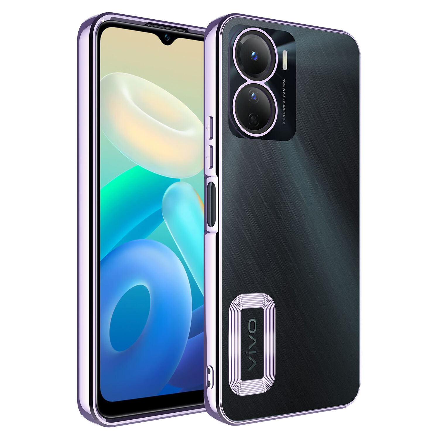 Vivo Y16 Kılıf Kamera Korumalı Logo Gösteren Omega Kapak Lila