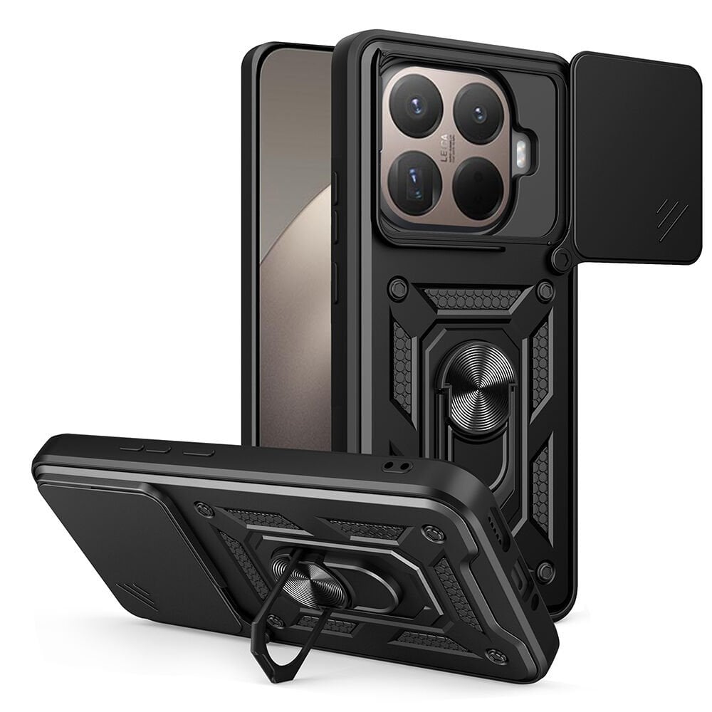 Xiaomi 15T Pro Kılıf Magnetik Standlı Kamera Korumalı Sürgülü Tank Kapak