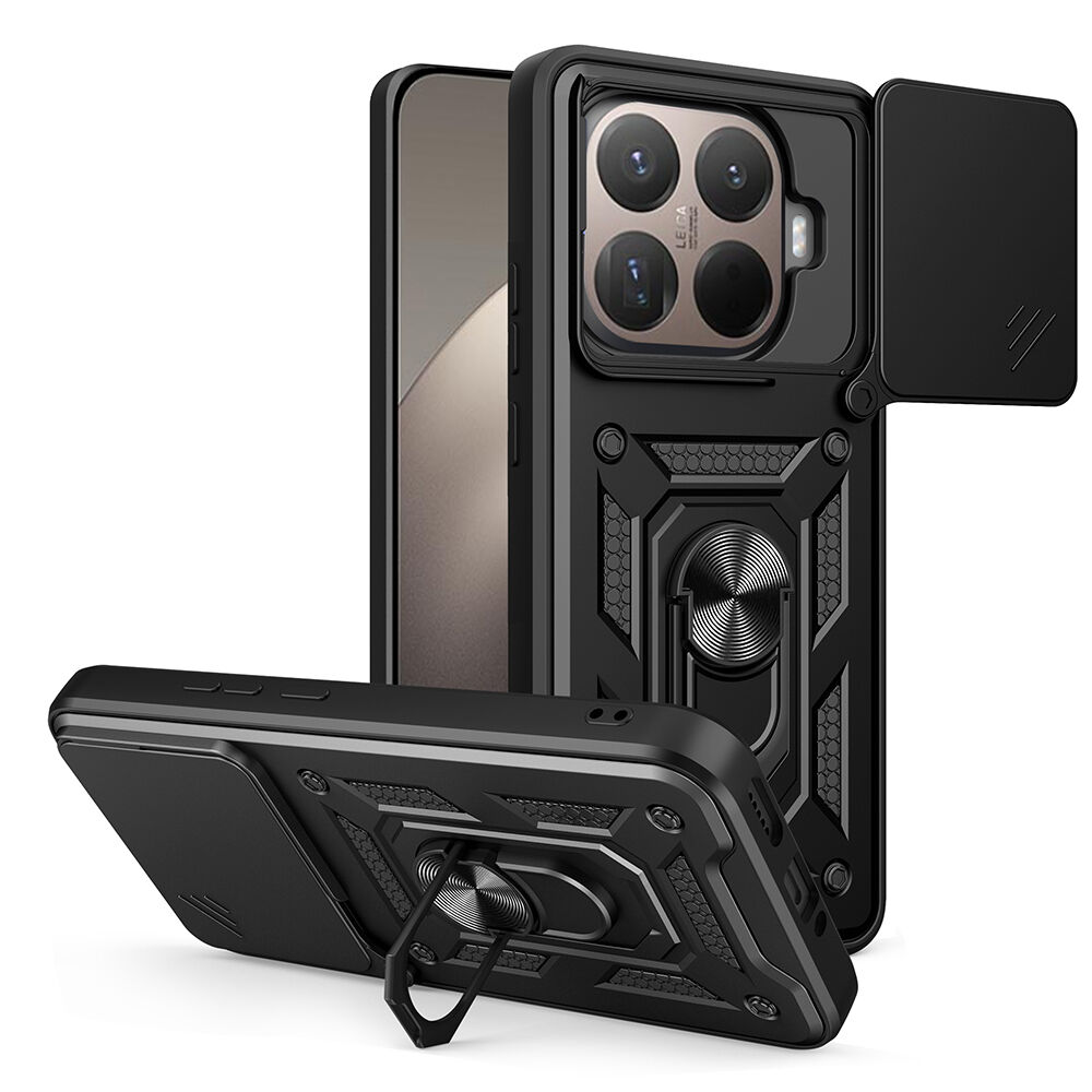 Xiaomi 15T Pro Kılıf Magnetik Standlı Kamera Korumalı Sürgülü Tank Kapak