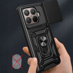 Xiaomi 15T Pro Kılıf Magnetik Standlı Kamera Korumalı Sürgülü Tank Kapak