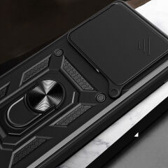 Xiaomi 15T Pro Kılıf Magnetik Standlı Kamera Korumalı Sürgülü Tank Kapak