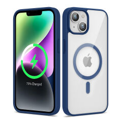 iPhone 14 Kılıf Magsafe Wireless Şarj Özellikli Silikon Ege Kapak Derin Mor