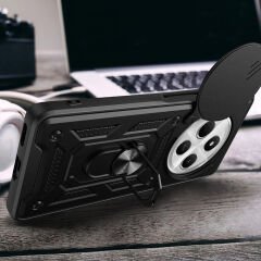 Xiaomi Redmi 14C 4G Kılıf Magnetik Standlı Kamera Korumalı Sürgülü Vega Kapak