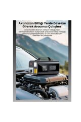 Jump Starter Süpürgeli Akü Takviye Cihazı 18.000MAH 10 in 1 Powerbank, Hava Kompresörü, LCD Ekran