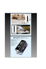 Jump Starter Süpürgeli Akü Takviye Cihazı 18.000MAH 10 in 1 Powerbank, Hava Kompresörü, LCD Ekran