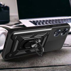 Oppo A60 Kılıf Magnetik Standlı Kamera Korumalı Sürgülü Vega Kapak