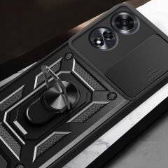 Oppo A60 Kılıf Magnetik Standlı Kamera Korumalı Sürgülü Vega Kapak