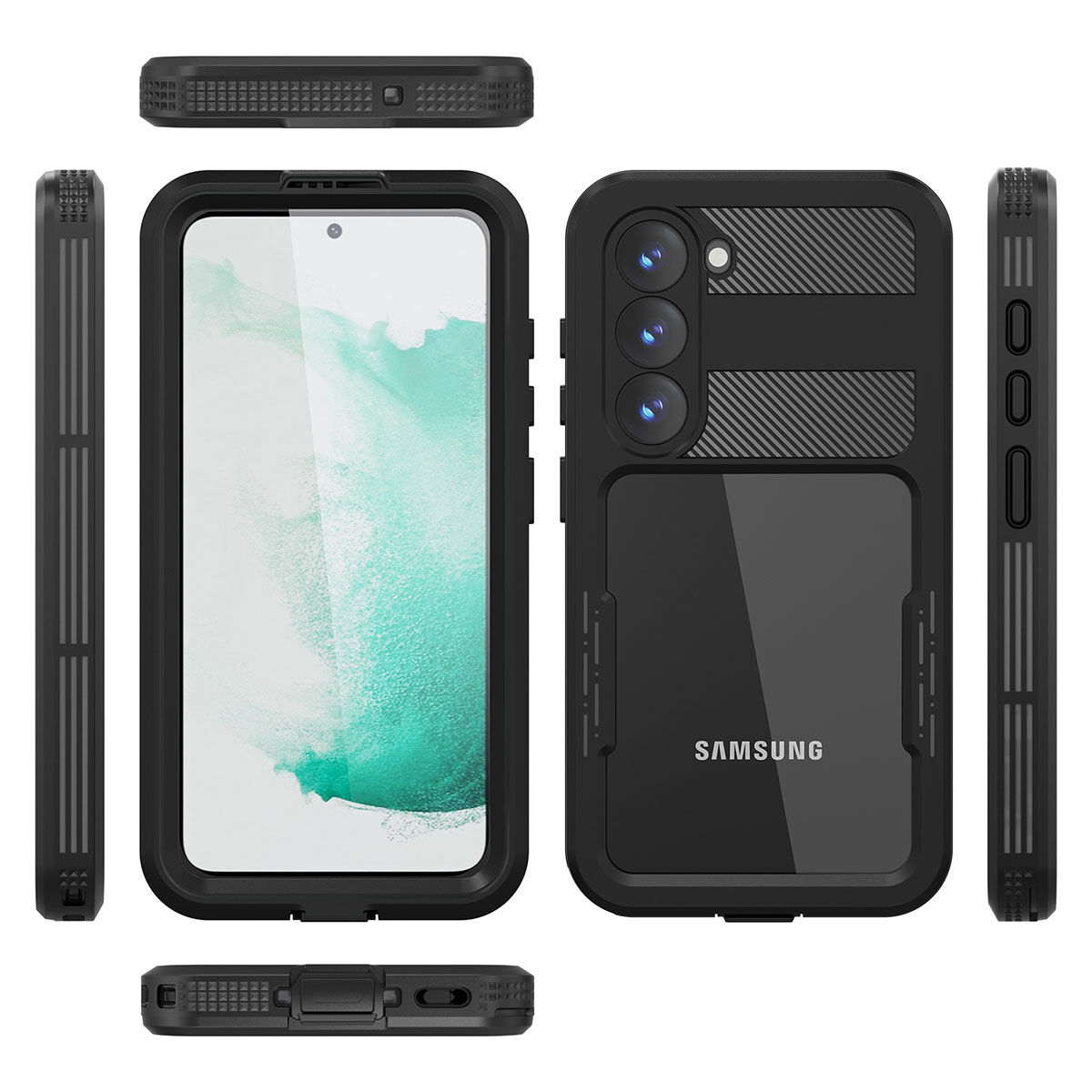 Samsung Galaxy S23 Plus Kılıf 1-1 Su Geçirmez Kılıf Siyah
