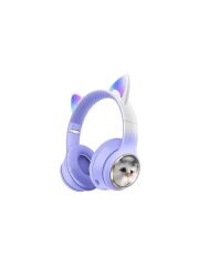 HD11 Sevimli Kedi Karükatür Kulak Led Işıklı 5.3 Bluetooth Kulak Üstü Kulaklık