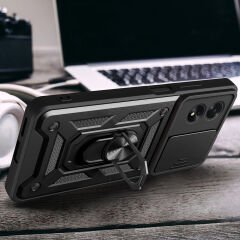 Oppo A38 Kılıf Magnetik Standlı Kamera Korumalı Sürgülü Vega Kapak