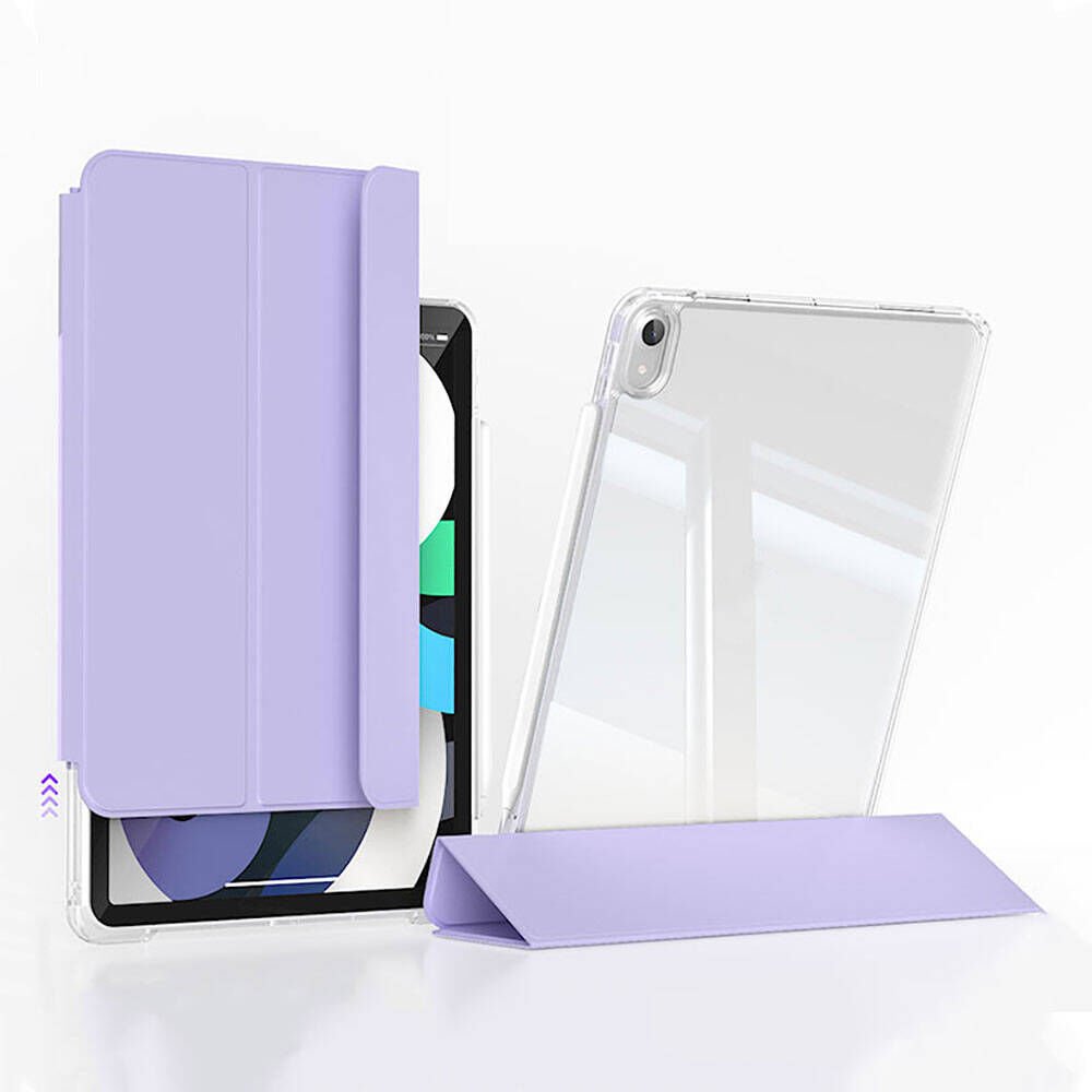 iPad Air 11 2024 Kılıf Magnetik Ayrılabilen Airbagli Sliding Tablet Kılıfı Lavender