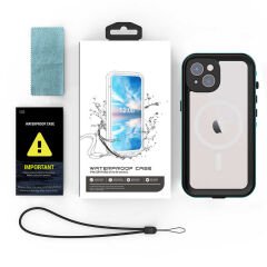 iPhone 14 Kılıf 1-1 Su Geçirmez Kılıf Siyah