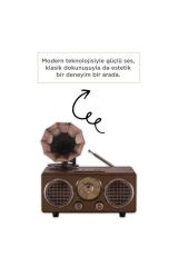 Nostaljik Bluetooth Hoparlör Retro Radyo Kablosuz Speaker TF Kart FM/AM/SW