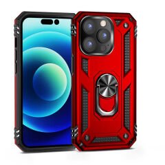 iPhone 14 Pro Max Kılıf Vega Tank Sert Yüzüklü Standlı Zırh Koruma Kapak