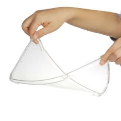 iPad 10.2 2021 (9.Nesil) Kılıf Nitro Anti Shock Darbe Emici Köşe Korumalı Şeffaf Silikon Kapak Renksiz