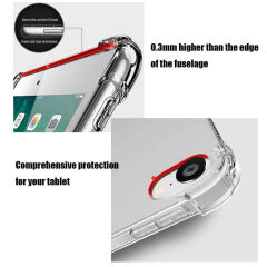iPad 10.2 2021 (9.Nesil) Kılıf Nitro Anti Shock Darbe Emici Köşe Korumalı Şeffaf Silikon Kapak Renksiz