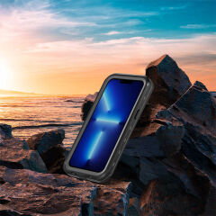 iPhone 13 Pro Kılıf 1-1 Su Geçirmez Kılıf Siyah