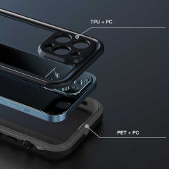 iPhone 13 Pro Kılıf 1-1 Su Geçirmez Kılıf Siyah