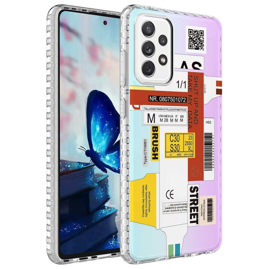 Samsung Galaxy A23 Airbag Kenarlı Renkli Desenli Silikon Elegans Kapak kılıf
